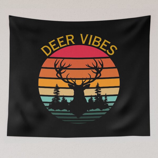 Item preview, Mule Deer Vibes Retro Sunset designed and sold by Guess4best.