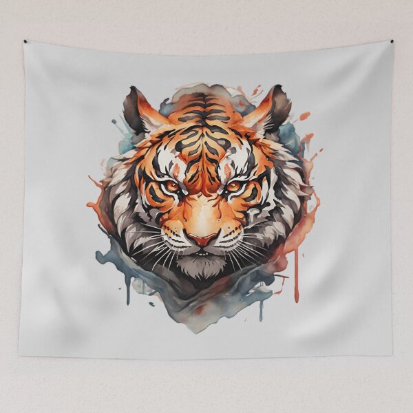 Item preview, Watercolor Tiger Face designed and sold by PolygonPinnacle.