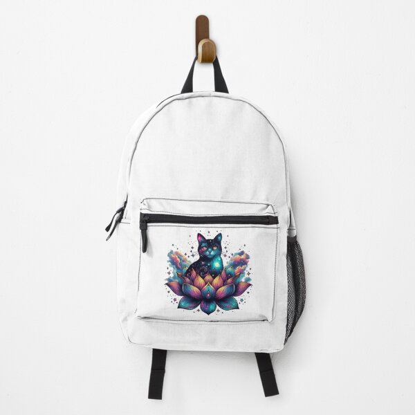 Item preview, Colorful Abstract Cosmic Cat in Lotus Flower designed and sold by TomFrontierArt.