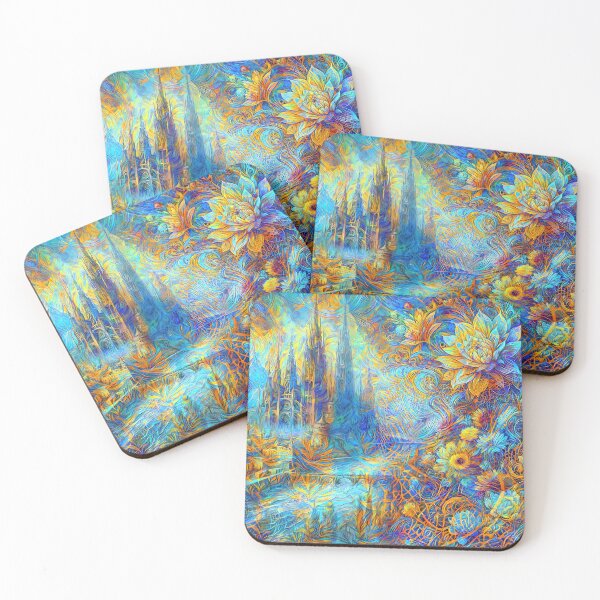 Item preview, Abstract abstraction of castle and flowers. DeepDream designed and sold by blackhalt.