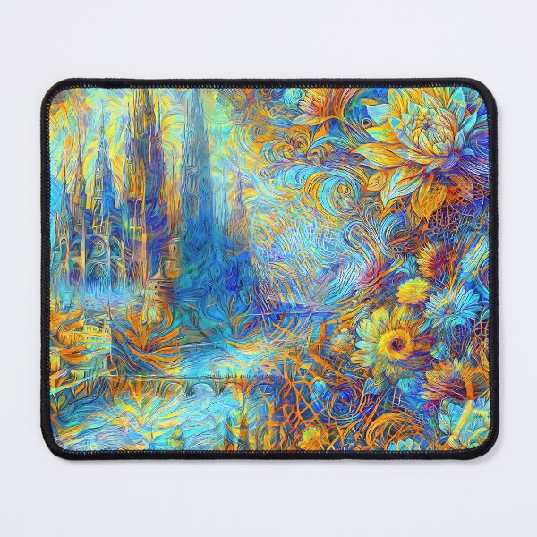 Item preview, Abstract abstraction of castle and flowers. DeepDream designed and sold by blackhalt.
