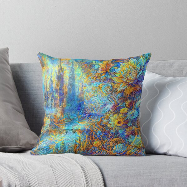 Item preview, Abstract abstraction of castle and flowers. DeepDream designed and sold by blackhalt.