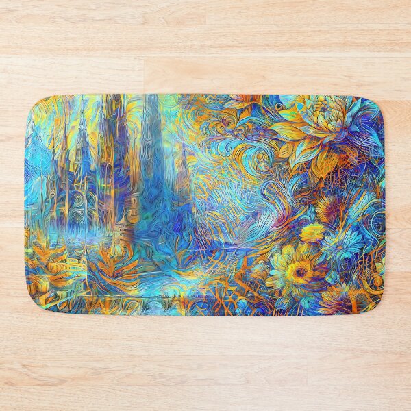 Item preview, Abstract abstraction of castle and flowers. DeepDream designed and sold by blackhalt.