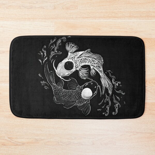 Item preview, Black & White Ying Yang Koi Fish Japanese  designed and sold by momosstyle.