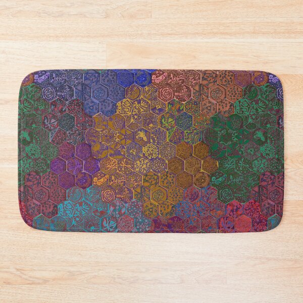 Item preview, Hexagon Tiles with Geometric Patterns (Vibrant) designed and sold by thecakelin.