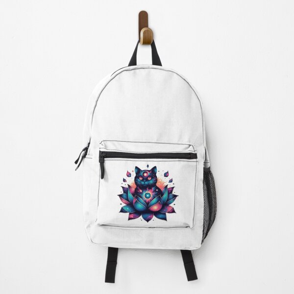 Item preview, Colorful Abstract Cosmic Cat in Lotus Flower designed and sold by TomFrontierArt.