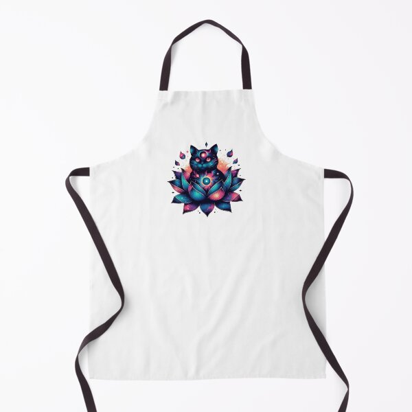 Item preview, Colorful Abstract Cosmic Cat in Lotus Flower designed and sold by TomFrontierArt.