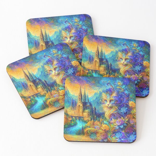 Item preview, Abstract abstraction of castle and cat. DeepDream designed and sold by blackhalt.
