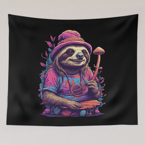 Item preview, Sloth Psychedelic Art Forest Mushrooms Music Festival designed and sold by LuminOrb.