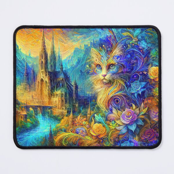 Item preview, Abstract abstraction of castle and cat. DeepDream designed and sold by blackhalt.