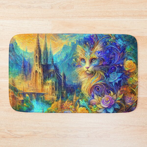 Item preview, Abstract abstraction of castle and cat. DeepDream designed and sold by blackhalt.