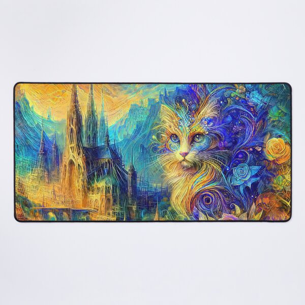 Item preview, Abstract abstraction of castle and cat. DeepDream designed and sold by blackhalt.