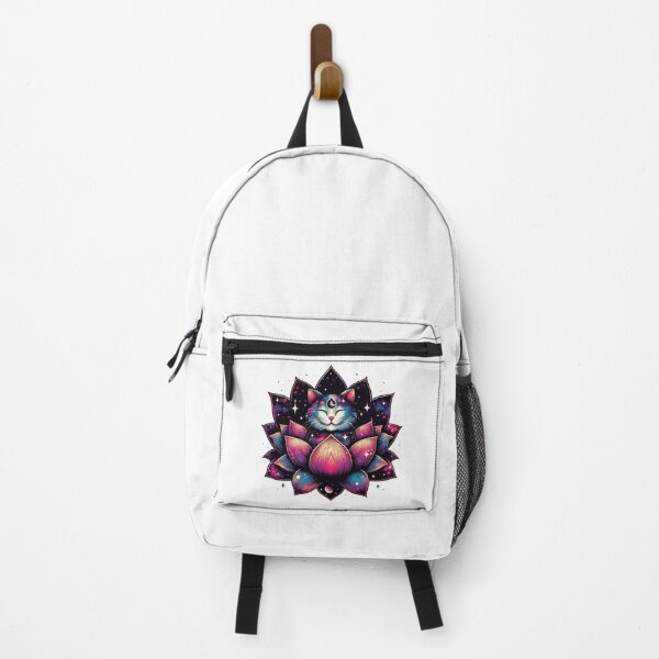 Item preview, Colorful Abstract Cosmic Cat in Lotus Flower designed and sold by TomFrontierArt.