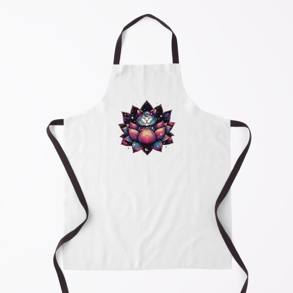 Item preview, Colorful Abstract Cosmic Cat in Lotus Flower designed and sold by TomFrontierArt.