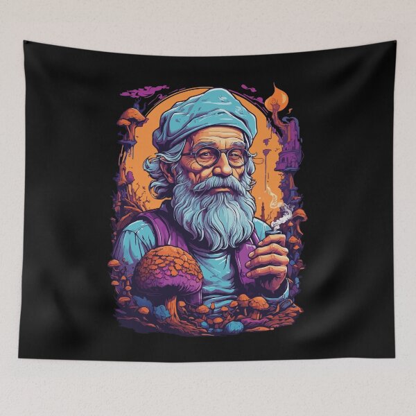 Item preview, Vibrant Colors Forest Mushrooms Psychedelic Art designed and sold by LuminOrb.