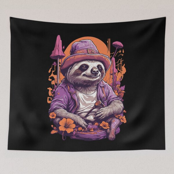 Item preview, Sloth Psychedelic Art Music Festival Forest Mushrooms designed and sold by LuminOrb.