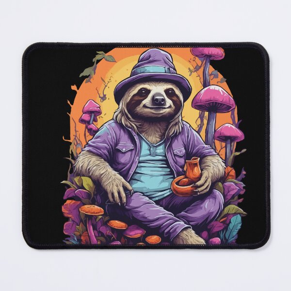 Item preview, Sloth Psychedelic Art Goa Trance Forest Mushrooms designed and sold by LuminOrb.