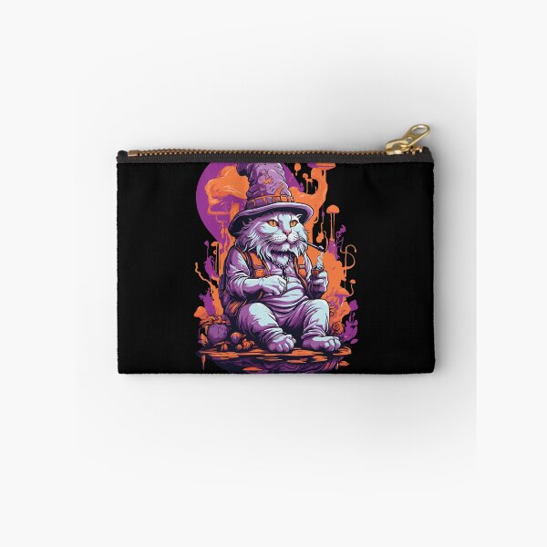 Item preview, Psychedelic Art Forest Mushrooms Goa Trance Cat designed and sold by LuminOrb.