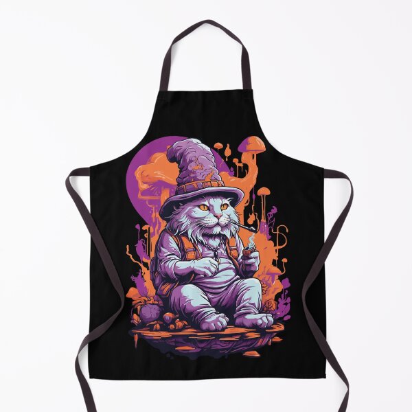 Item preview, Psychedelic Art Forest Mushrooms Goa Trance Cat designed and sold by LuminOrb.