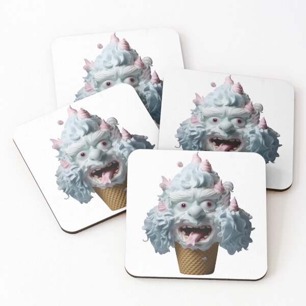 Item preview, Encounter an icy blue ice cream monster featuring delightful whipped cream swirls and cherry ears. designed and sold by mazur301.