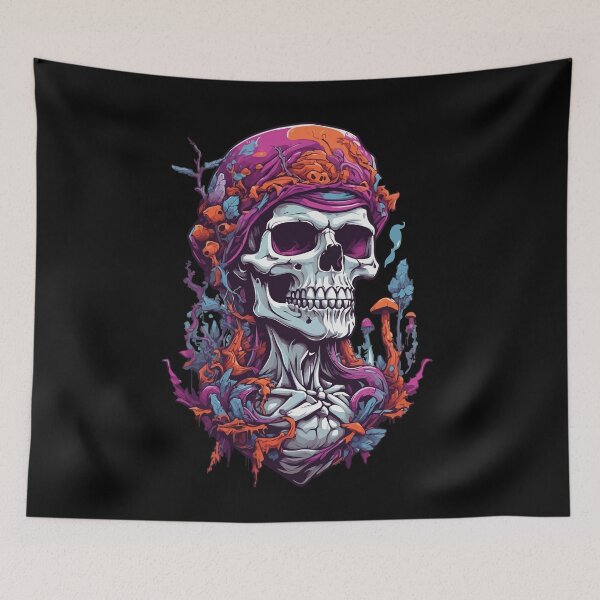 Item preview, Psychedelic Art Skull Music Festival Mushrooms designed and sold by LuminOrb.