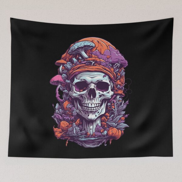 Item preview, Psychedelic Art Skull Forest Mushrooms Music Festival designed and sold by LuminOrb.