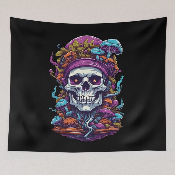 Item preview, Psychedelic Art Skull Forest Mushrooms Music Festival designed and sold by LuminOrb.