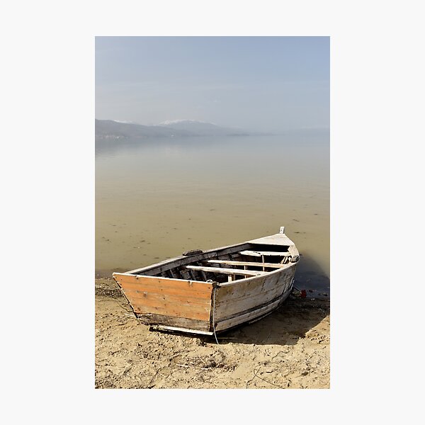 Fishing Boat in Pogradec Albania Photographic Print