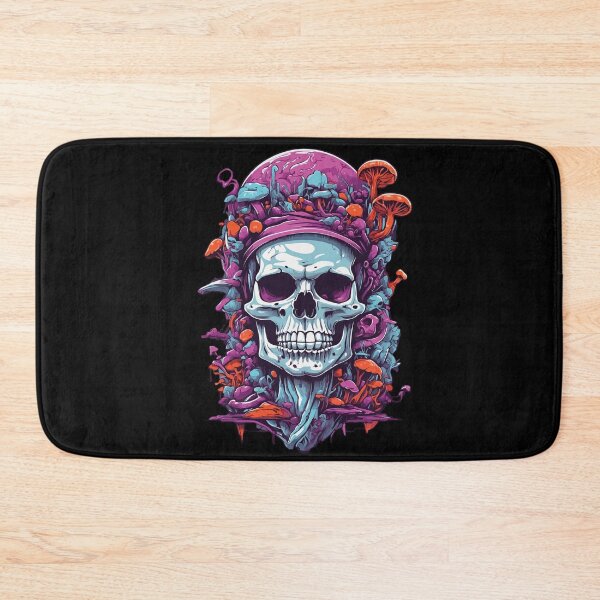 Item preview, Psychedelic Art and Forest Mushrooms Skull Design designed and sold by LuminOrb.