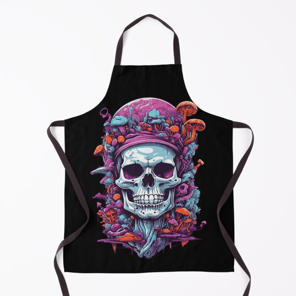 Item preview, Psychedelic Art and Forest Mushrooms Skull Design designed and sold by LuminOrb.