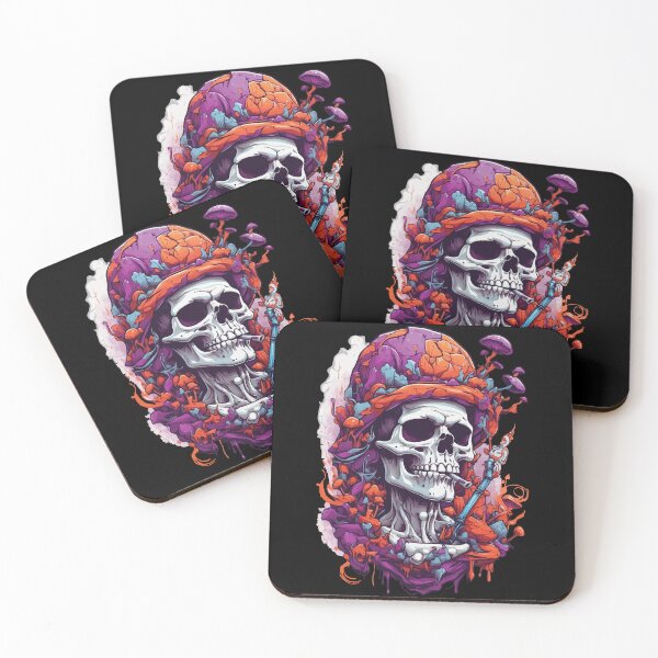 Item preview, Psychedelic Skull Art Forest Mushrooms Music Festival designed and sold by LuminOrb.