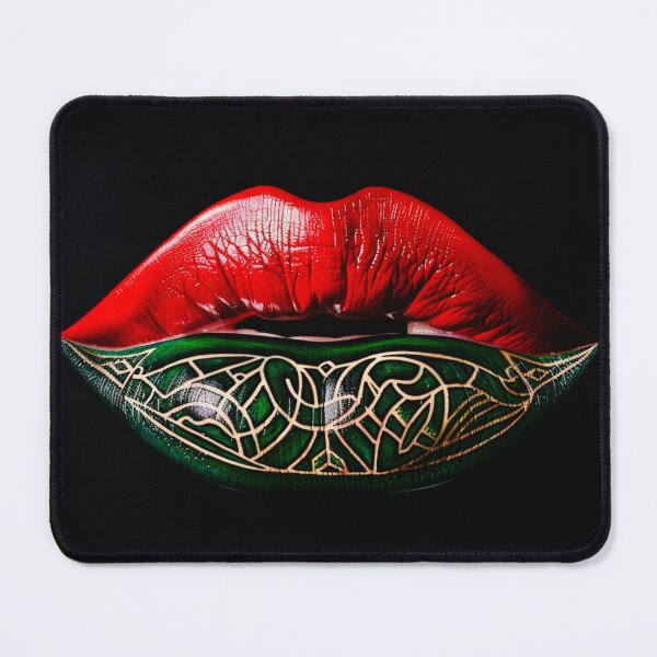 Item preview, Red & Green Tattooed Womans Lips designed and sold by Traci Coxhead.