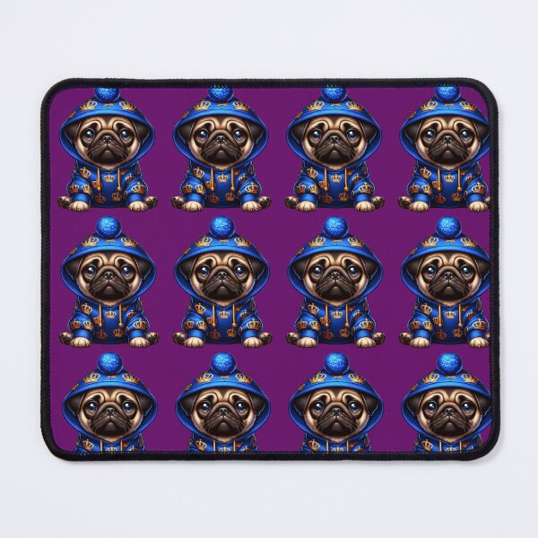 Item preview, Regal Pug in Royal Blue Hoodie - Majestic Pet Portrait designed and sold by MysteriousBazar.
