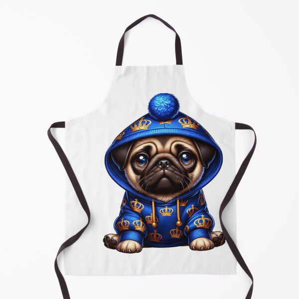 Item preview, Regal Pug in Royal Blue Hoodie - Majestic Pet Portrait designed and sold by MysteriousBazar.