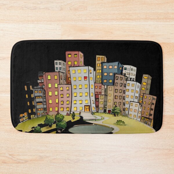 Item preview, Cartoon cityscape at night designed and sold by Glenbobagins.