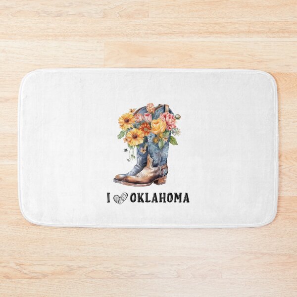 Item preview, I Love Oklahoma Boho Cowboy Boots and Flowers Watercolor Art designed and sold by adriana-holmes.