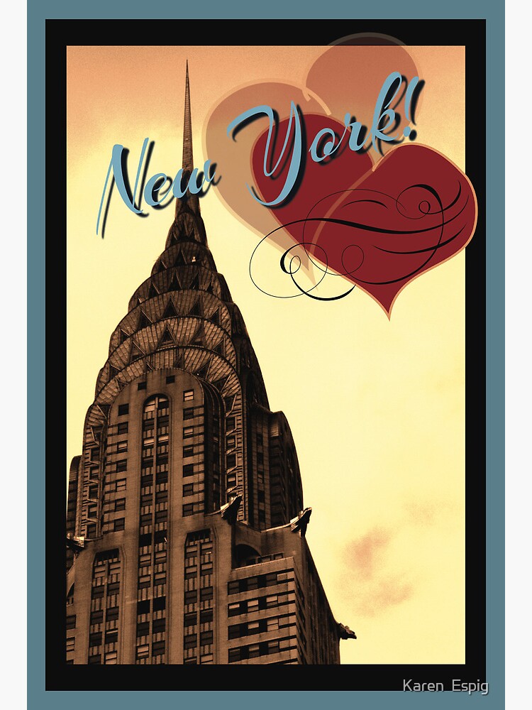 Thumbnail 3 of 3, Canvas Print, New York City Souvenir in Art Deco Style designed and sold by KarenEspig.