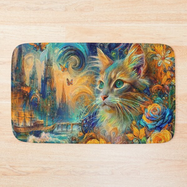 Item preview, Abstraction of castle and cat. DeepDream designed and sold by blackhalt.