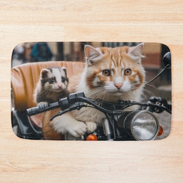 Item preview, Cat & Ferret on a motorcycle designed and sold by tatty58.
