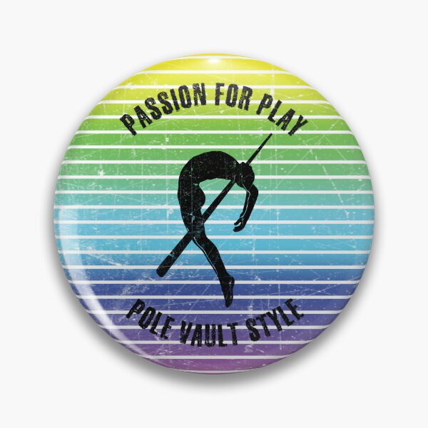 Item preview, Black silhouette of a pole vaulter against the background of rainbow stripes designed and sold by HarridanCreates.