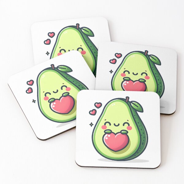 Item preview, Kawaii Avocado With A Love Heart designed and sold by CanvasCutie.