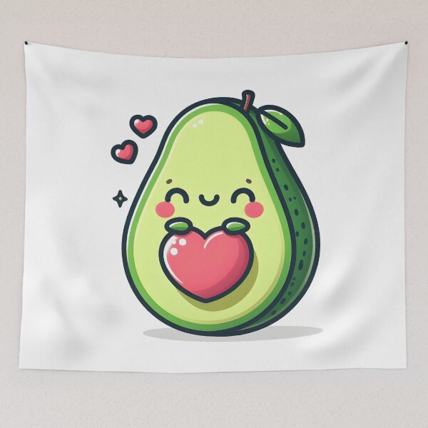 Item preview, Kawaii Avocado With A Love Heart designed and sold by CanvasCutie.