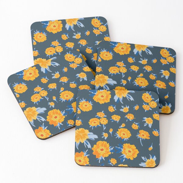Item preview, Sunset Hues: Marigold and Daisy Bliss in Blue and Orange - A Vibrant Spring in Sydney designed and sold by Jay Dee Dearness.