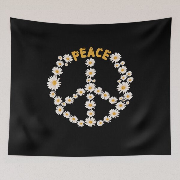 Item preview, Peace Sign And Flowers Love Global Peace Day No War Hippie designed and sold by farhanhafeez.