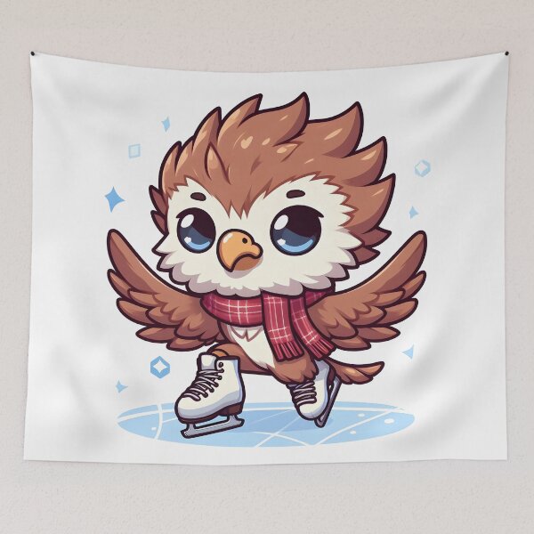 Item preview, Kawaii Chibi Griffin: Wearing Ice Skates designed and sold by CanvasCutie.