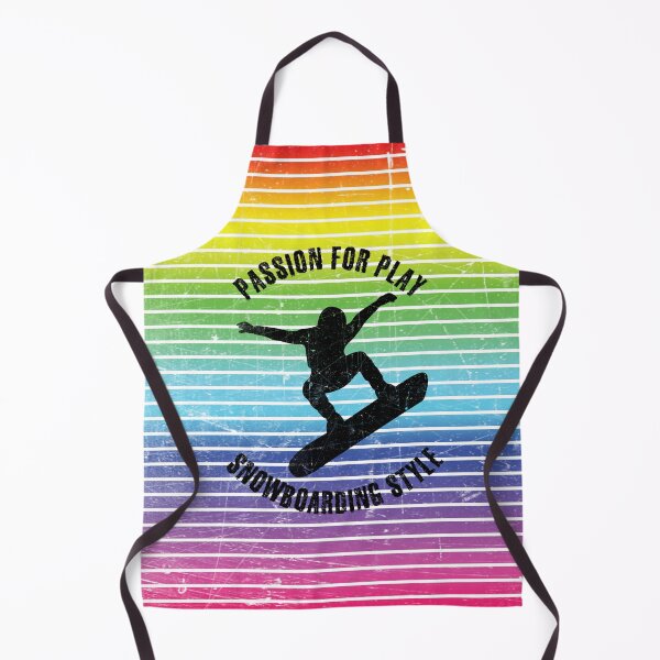 Item preview, Black silhouette of a snowboarder against the background of rainbow stripes designed and sold by HarridanCreates.
