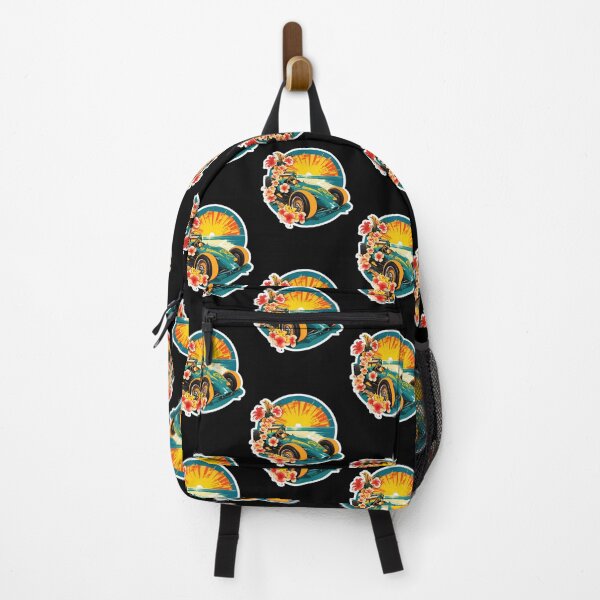 Item preview, Vintage Retro Racecar at Sunset with Hawaii Orchids designed and sold by NautiChic.