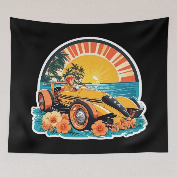 Artikelvorschau, Exotischer Rennwagen bei Sonnenuntergang am Strand von Hawaii entworfen und verkauft von NautiChic.