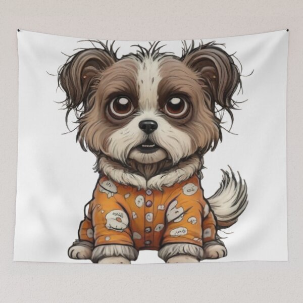 Item preview, A dog wearing pajamas with messy hair designed and sold by ASSNZA.