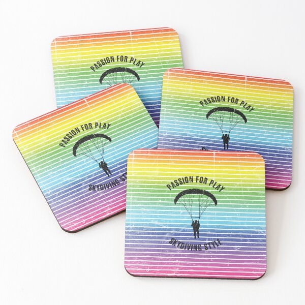 Item preview, Black silhouette of a paratrooper against the background of rainbow stripes designed and sold by HarridanCreates.